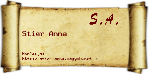 Stier Anna névjegykártya