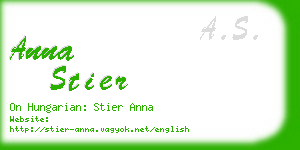 anna stier business card